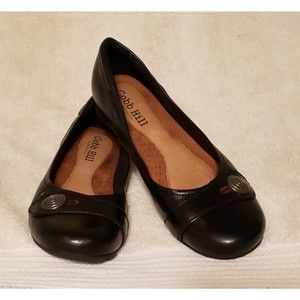 Women 9.5 M Rockport Cobb Hill Emma Flat Shoes New, Black Medium CAH13BK